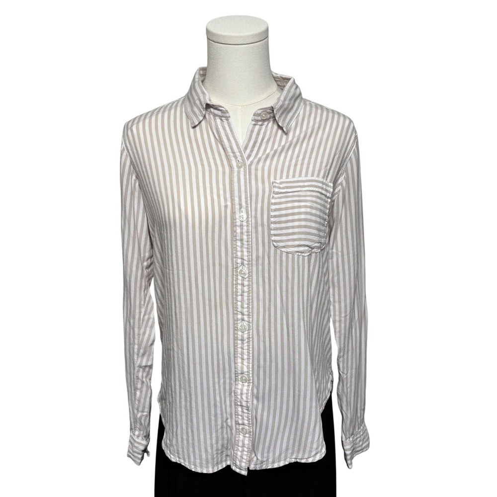 Abercrombie & Fitch Boyfriend Shirt Striped Button Down Pocket Casual Sz S